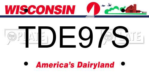 TDE97S Wisconsin License Plate