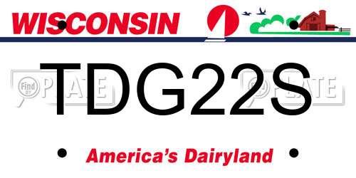 TDG22S Wisconsin License Plate