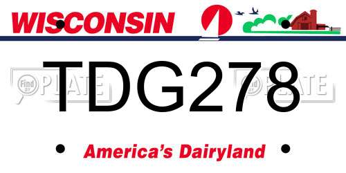 TDG278 Wisconsin License Plate