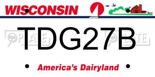 TDG27B Wisconsin License Plate