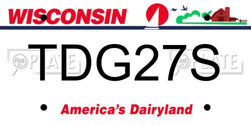 TDG27S Wisconsin License Plate