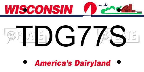 TDG77S Wisconsin License Plate