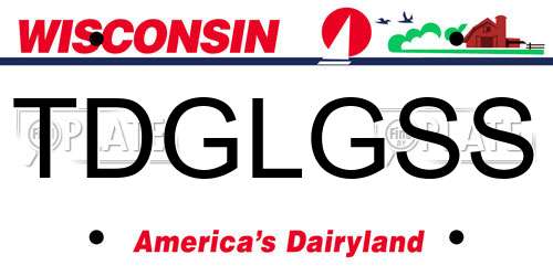 TDGLGSS Wisconsin License Plate