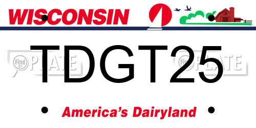 TDGT25 Wisconsin License Plate