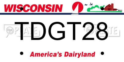 TDGT28 Wisconsin License Plate