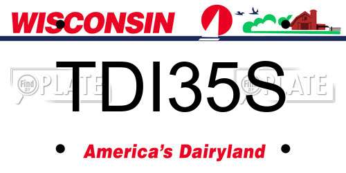TDI35S Wisconsin License Plate