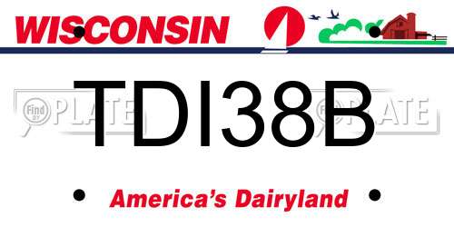 TDI38B Wisconsin License Plate