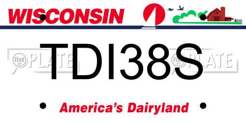 TDI38S Wisconsin License Plate