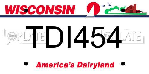 TDI454 Wisconsin License Plate