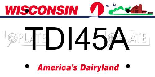 TDI45A Wisconsin License Plate