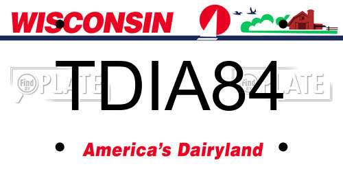 TDIA84 Wisconsin License Plate