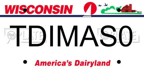 TDIMAS0 Wisconsin License Plate