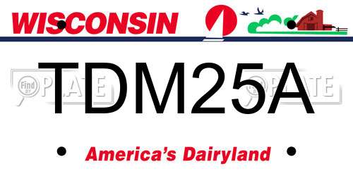 TDM25A Wisconsin License Plate