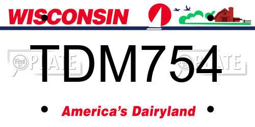 TDM754 Wisconsin License Plate