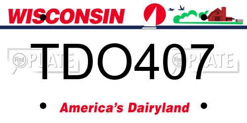 TDO407 Wisconsin License Plate