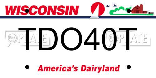 TDO40T Wisconsin License Plate