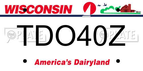 TDO40Z Wisconsin License Plate
