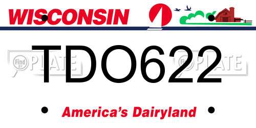 TDO622 Wisconsin License Plate