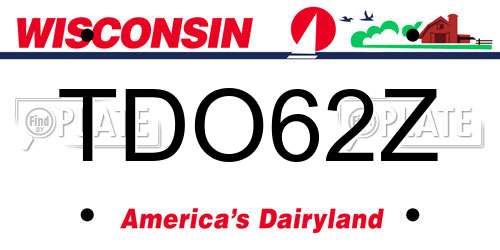 TDO62Z Wisconsin License Plate