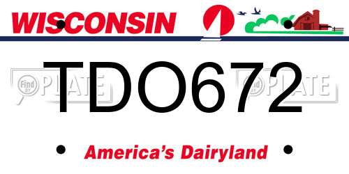 TDO672 Wisconsin License Plate