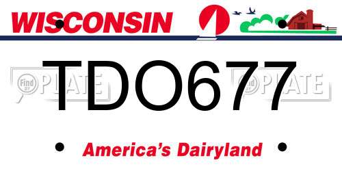 TDO677 Wisconsin License Plate