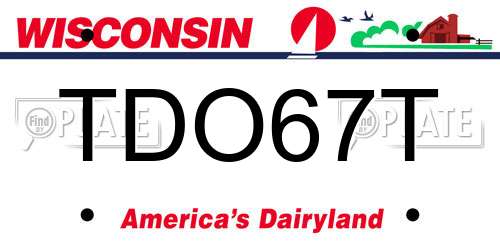 TDO67T Wisconsin License Plate