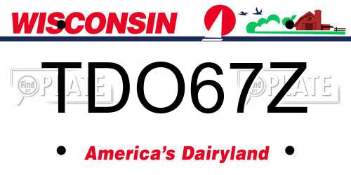 TDO67Z Wisconsin License Plate