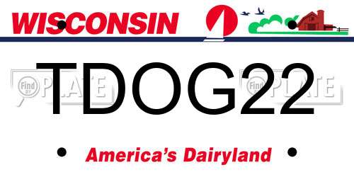 TDOG22 Wisconsin License Plate