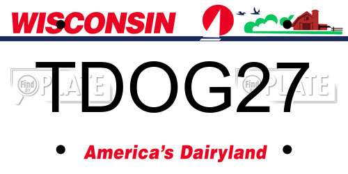TDOG27 Wisconsin License Plate