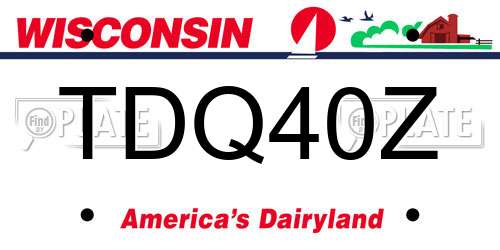 TDQ40Z Wisconsin License Plate