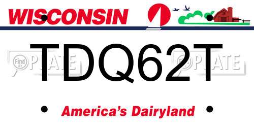 TDQ62T Wisconsin License Plate