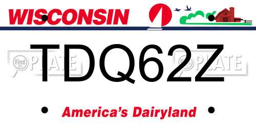 TDQ62Z Wisconsin License Plate