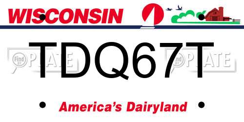 TDQ67T Wisconsin License Plate