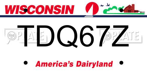 TDQ67Z Wisconsin License Plate