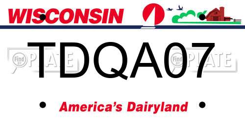 TDQA07 Wisconsin License Plate