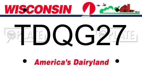 TDQG27 Wisconsin License Plate