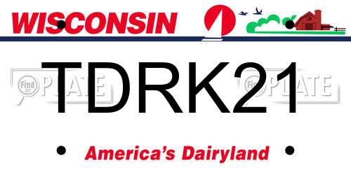 TDRK21 Wisconsin License Plate
