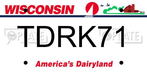 TDRK71 Wisconsin License Plate