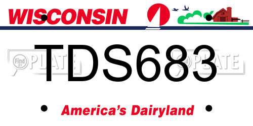 TDS683 Wisconsin License Plate