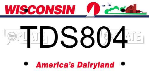 TDS804 Wisconsin License Plate