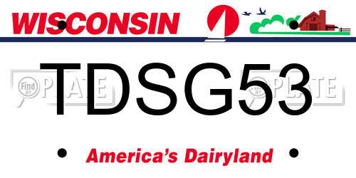 TDSG53 Wisconsin License Plate