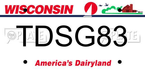TDSG83 Wisconsin License Plate