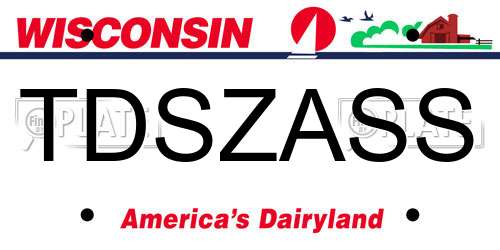 TDSZASS Wisconsin License Plate