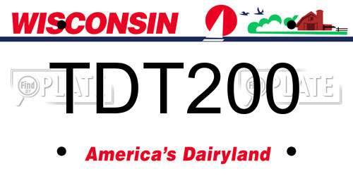 TDT200 Wisconsin License Plate