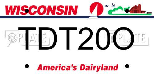TDT20O Wisconsin License Plate