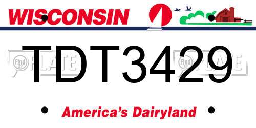 TDT3429 Wisconsin License Plate