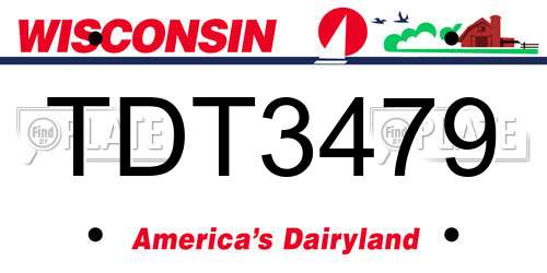 TDT3479 Wisconsin License Plate