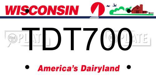TDT700 Wisconsin License Plate