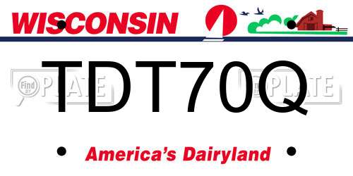 TDT70Q Wisconsin License Plate