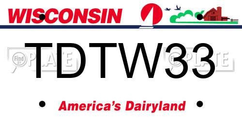 TDTW33 Wisconsin License Plate